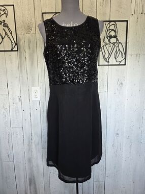 Shakumbhari Black Sequin Sleeveless Cocktail Dress Size XL Holiday Event Date